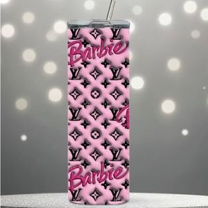Barbie Tumbler 20 oz, Tumbler Lid Straw & gift box